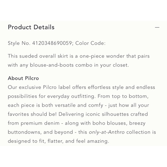 Anthropologie Pilcro Sueded Overall Skirt NWT - Size 12 - Picture 11 of 12